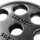 Disque Olympique Ivanko  7 Trous Caoutchouc Noir ROEZH-10 kg